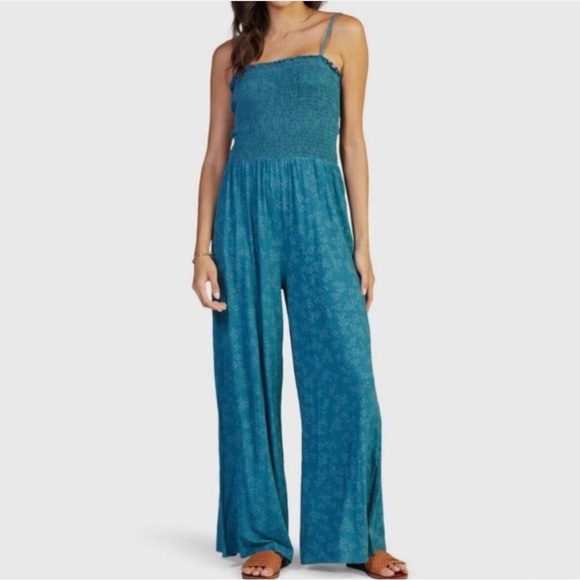 Roxy Smocked Teal Jumper - Picture 5 of 8